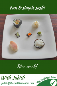 Fun and simple sushi - recipe for picky eaters and fussy eaters #funandsimplesushi #funrice, #ricerecipe, #funfoodsforpickyeaters, #funfoodsdforfussyeaters, #Recipesforpickyeaters, #helpforpickyeaters, #helpforpickyeating, #Foodforpickyeaters, #theconfidenteater, #wellington, #NZ, #judithyeabsley, #helpforfussyeating, #helpforfussyeaters, #fussyeater, #fussyeating, #pickyeater, #pickyeating, #supportforpickyeaters, #winnerwinnerIeatdinner, #creatingconfidenteaters, #newfoods, #bookforpickyeaters, #thecompleteconfidenceprogram, #thepickypack