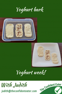 Yoghurt bark - recipes for picky eaters and fussy eaters #yoghurtbark, #funyoghurt, #yoghurtrecipe, #funfoodsforpickyeaters, #funfoodsdforfussyeaters, #Recipesforpickyeaters, #helpforpickyeaters, #helpforpickyeating, #Foodforpickyeaters, #theconfidenteater, #wellington, #NZ, #judithyeabsley, #helpforfussyeating, #helpforfussyeaters, #fussyeater, #fussyeating, #pickyeater, #pickyeating, #supportforpickyeaters, #winnerwinnerIeatdinner, #creatingconfidenteaters, #newfoods, #bookforpickyeaters, #thecompleteconfidenceprogram, #thepickypack