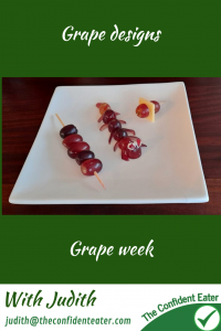 Grape designs – fun recipe for fussy eaters NZ, Judith Yeabsley|Fussy Eating NZ, fun grapes, #graperecipes, #grapeideas, #grapedesigns, #trynewfoods, #funfoodsforpickyeaters, #funfoodsdforfussyeaters, #Recipesforpickyeaters, #helpforpickyeaters, #helpforpickyeating, #Foodforpickyeaters, #theconfidenteater, #wellington, #NZ, #judithyeabsley, #helpforfussyeating, #helpforfussyeaters, #fussyeater, #fussyeating, #pickyeater, #pickyeating, #supportforpickyeaters, #winnerwinnerIeatdinner, #creatingconfidenteaters, #newfoods, #bookforpickyeaters, #thecompleteconfidenceprogram, #thepickypack