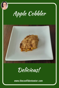 Apple Cobbler, JudithYeabsley/FussyEatingNZ, #AppleCobbler, #JudithYeabsley|FussyEatingNZ, #TheConfidentEater, #Wellington, #NZ, #FussyEating, #PickyEating #HelpForPickyEaters, #HelpForPickyEating, #FoodForPickyEaters, #HelpForFussyEating, #HelpForFussyEaters, #FussyEater, #FussyEating, #PickyEater, #PickyEating, #SupportForPickyEaters, #CreatingConfidentEaters, #WinnerWinnerIEatDinner, #FixFussyEatingNZ, #FunFoodsForPickyEaters, #FunFoodsForFussyEaters